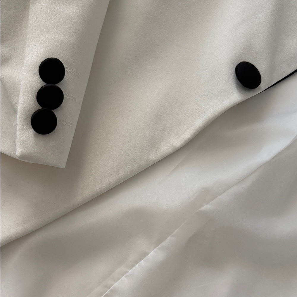 Kids White Blazer with Black Trim - Picture 3 of 8